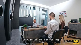 Loan4k. she got a loan and hopped on stranger's dick in the bank while her hubby was watching