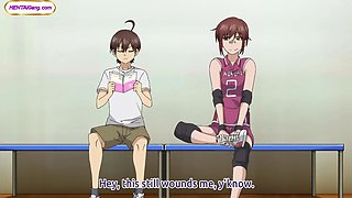 Tall anime volleyball ultra-cutie plows man rock hard in dormitory fuck-fest