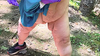 Pulling up Her Dress in the Woods She's a Squirting Mess