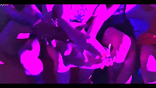 Candy Crush, Queen Kimi, Von Poison and Luna Olvr Smoking with Their Feet, Stripping and Kissing