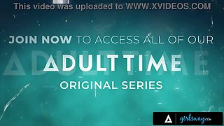 Girlsway - crazy milf Cory Chase has double sex toy tribbing after getting strap-on dp’d! rough ass fucking