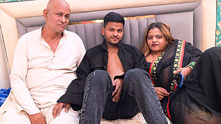 Old man hard thresome sex with dwsi bhabhi and girl..