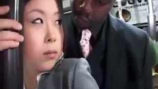 Interracial bus grope: Blowjob, Amateur  Cumshot Porn