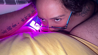 He sucks my small cock and I leave his mouth and face full of milk