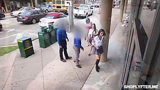 Skinny teen Eden Sin punished for stealing by Pervz: Blowjob, Cowgirl  Hardcore Porn