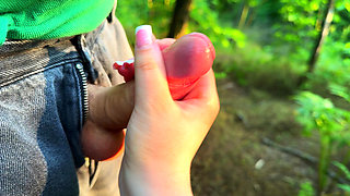 A Walk in the Woods with Friend ended with Fast Handjob and Huge Cumshot