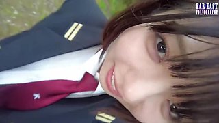 Cutie in Shorts Gets Railed Outside - Every Warm Drop Cum Inside