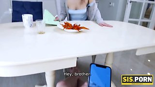 Sis.porn. freshman wants to get a-grade and only smart brutha can help