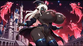 Dark sorcerer girl dance in her castle (Ai animation)