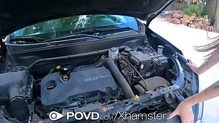 POVD Intense Car Help Fuck WIth Appreciative Olivia Madison