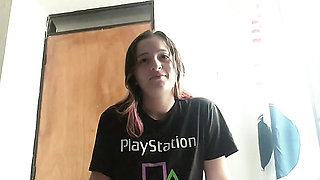 My Blonde Stepsister Catches Me Jerking Off and Makes Me Cum in Her Mouth - Part 1 - Ashleysoy2 Swallows