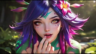 Horny Neeko in the Forest Bikini and Facial Cum