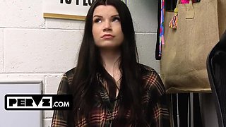 Security Guard Catches Her Stealing, Then Pulls Her Uniform Off for a Huge Cumshot
