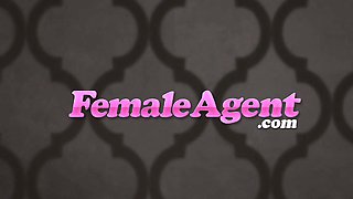 FemaleAgent American stud cums on sexy blonde agents face