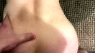 Cumshot on Her Big Ass After Handjob