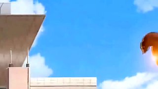 Wide eyed anime teen sucking dick