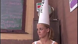 Sexy teen gets double penetrated in a threesome action