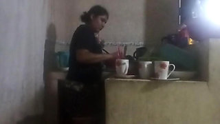 Maid Fucked in the Kitchen (my Wife Almost Found Us Out)