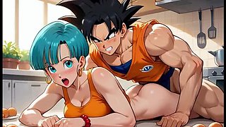 Goku Fucks Horny Bulma Doggystyle - Uncensored Anime Hentai Moaning & Big Dick