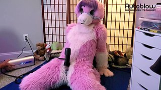 Pink Furry Vicky Tart goes WILD on VacuGlide
