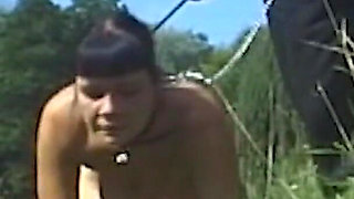 German BDSM - Slap ass anal outdoor