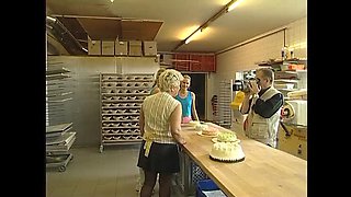 Mature MILF and Young 19-Year-Old Lesbians Get Wet in Messy Food Fight