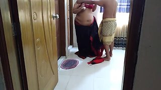 Indian Sexy Saree & Bra Wearing 55y Old Milf Aunty Tied Her Hands & Fuck By Neighbor - Tamil Sex