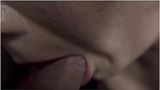 She Gives The Best Slow, Wet, Sloppy And Sexy Blowjob. Cumshot In Slow Motion. She Continues Sucking