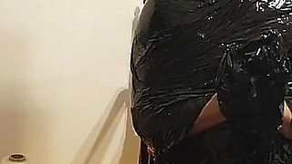 Foil Bondage Slave Part 2 - Cling Film Mummified and Edged to Madness