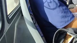Stroking my cock for a latina on the bus