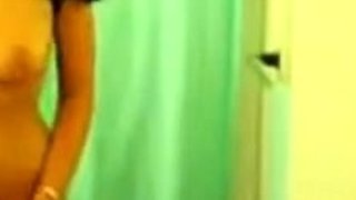 Natural Amateur Strips and Plays with Dildo on Webcam