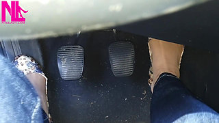 Pedal Pumping in Flowered Flats