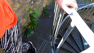 Beating One of Her Tits on Monument