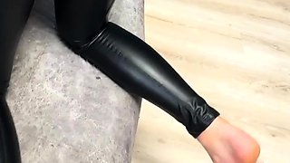 Look at this big ass with a hole in the leather leggings!My