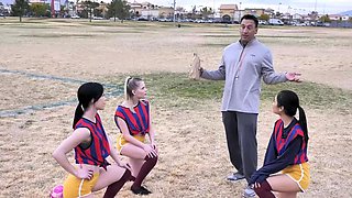 Coach Bobby ends up giving in to temptation with teen babes