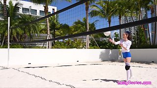 Catching and fucking the sexy volleyball team