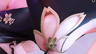 [mmd] Yolandel & Rita Chocolate Cream Double Striptease Black Silk Pantyhose Big Nipple Nipple Milk Chain Red Sole High Heels