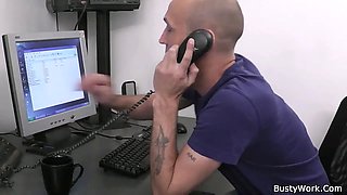 Blonde secretary suck and fuck at work