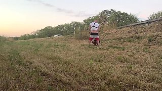 18 Year Old Blonde Teen Sucks Big Cock On Public Highway