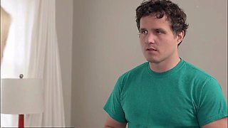 Sexy blonde teen blowjob and gangbanged then creampied