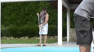 Gorgeous outdoor pound by the pool with anal hottie Viktoria Blond