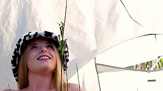 Nymphomaniac German Teen Let Stranger Fuck Her Without Condom at Beach