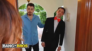 Bangbros - Keisha Grey’s ventriloquist fool comes to life and crams her face with hot cum