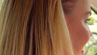 Crazy Blonde MILF Driver Picks Me up and Inhales My Balls in the Car