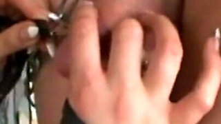 Dominating penis with masked man