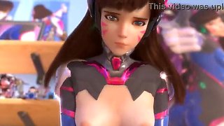 Overwatch's Dva & Friends: 3D Animated & Uncensored Teen Romp with Big Tits & Big Ass