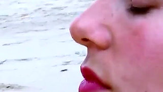 Curvy milf Ashley rider meets step son on the beach and gets fucked
