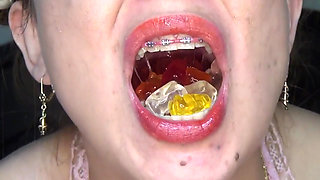 Swallowing Large Gummy Bears, Putting Them in the Vagina