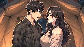 Stepmom and Stepson Too Close to Resist in Tent – Forbidden Hentai Night
