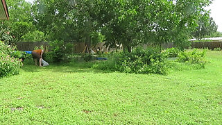 Silly Sissy Slut and Mistress V Hose Play